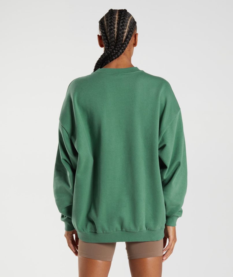 Women's Gymshark Training Oversized Sweatshirts Green | CA 3017D5